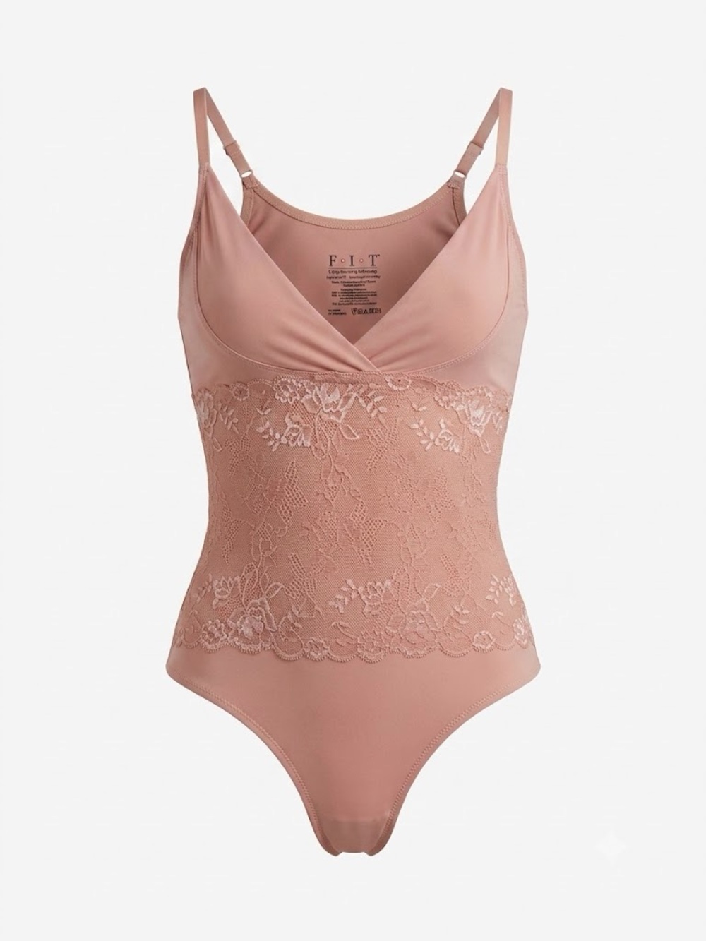 FIT Cami Shapewear Shaping Bodysuit Dusty Pink Medium Wear your own bra
